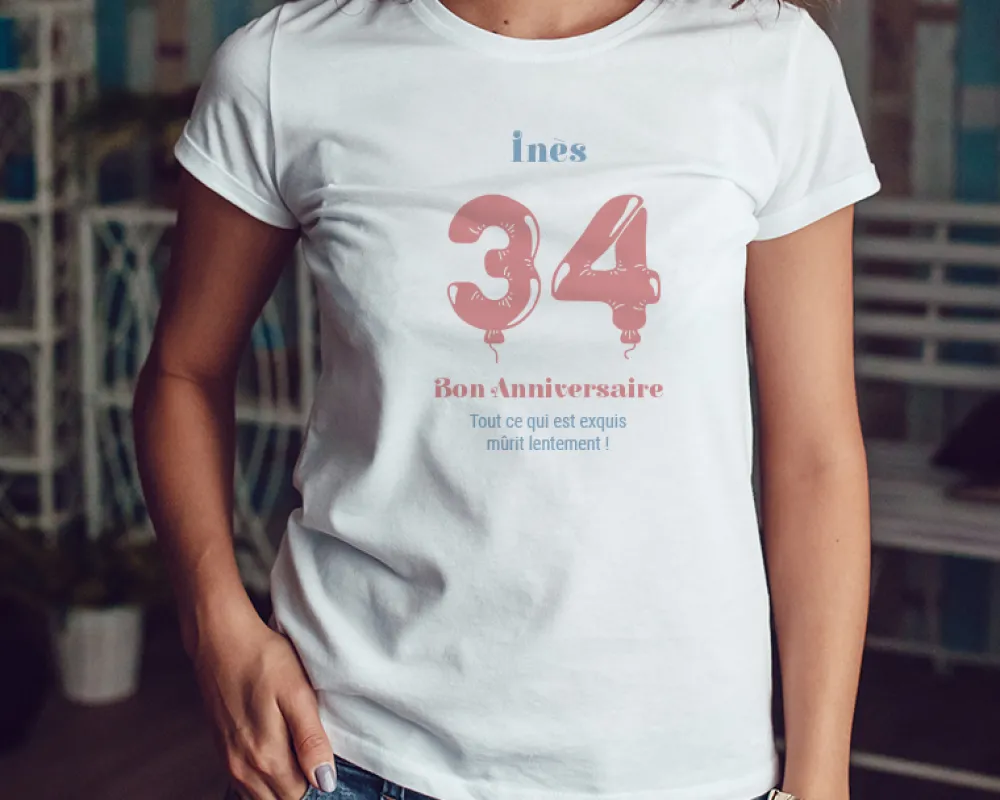 Tee shirt personnalisé femme - Ballons|Cadeaux.com Outlet