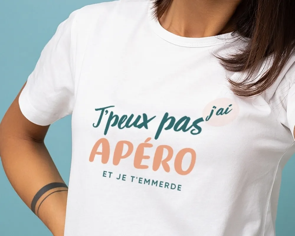Tee shirt personnalisé femme - J'peux pas j'ai apéro|Cadeaux.com Hot