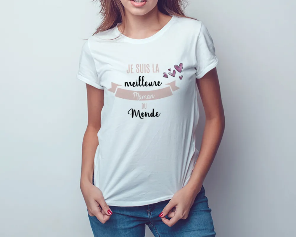 Tee shirt personnalisé femme - Meilleure du monde|Cadeaux.com Online