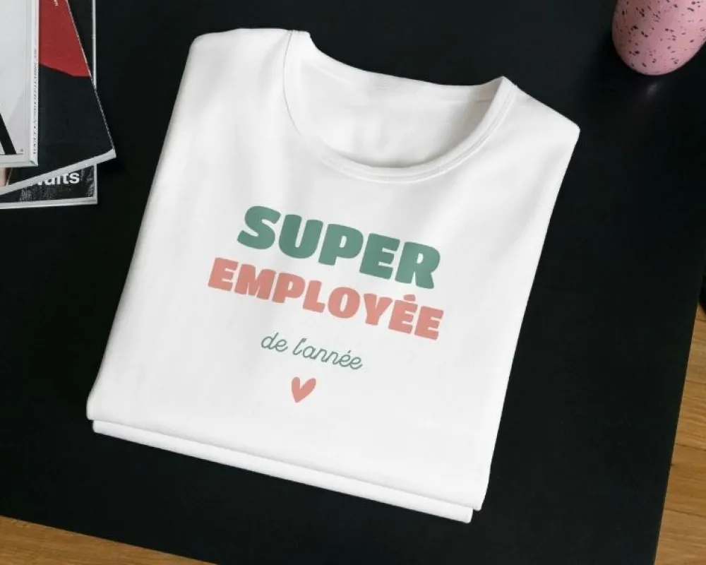 Tee shirt personnalisé femme - Super Employée|Cadeaux.com New