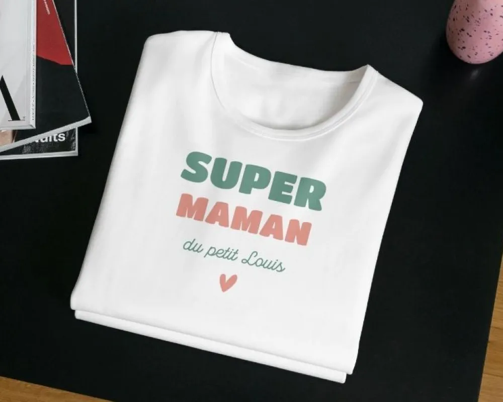 Tee shirt personnalisé femme - Super Maman|Cadeaux.com New