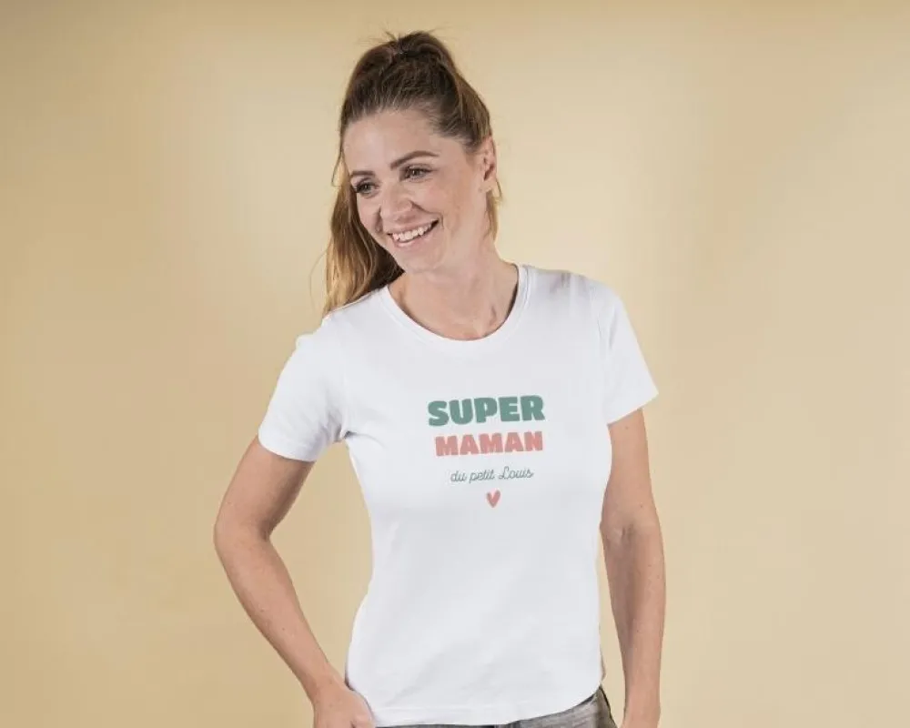 Tee shirt personnalisé femme - Super Maman|Cadeaux.com New