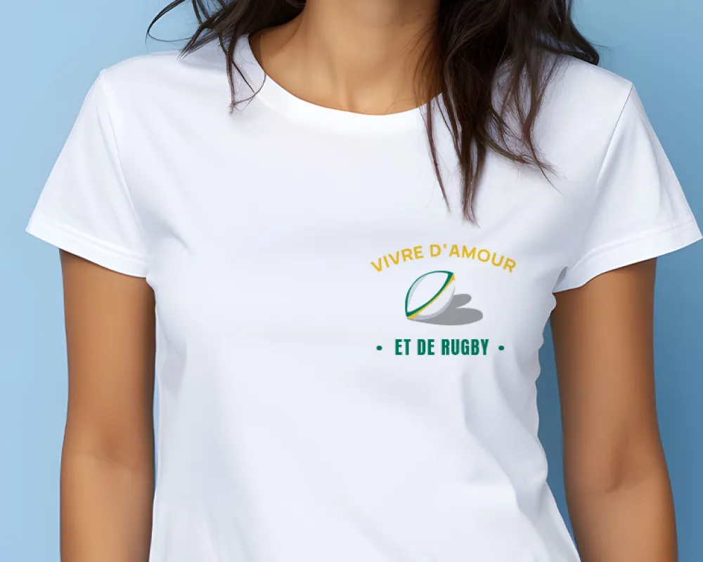 Tee shirt personnalisé femme - Passion Rugby|Cadeaux.com