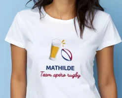 Tee shirt personnalisé femme - Apéro rugby|Cadeaux.com Discount