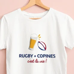 Tee shirt personnalisé femme - Apéro rugby|Cadeaux.com Discount