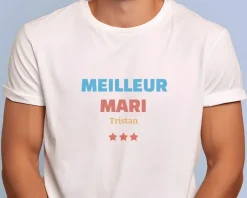 Tee shirt personnalisé homme - Meilleur Mari|Cadeaux.com Best