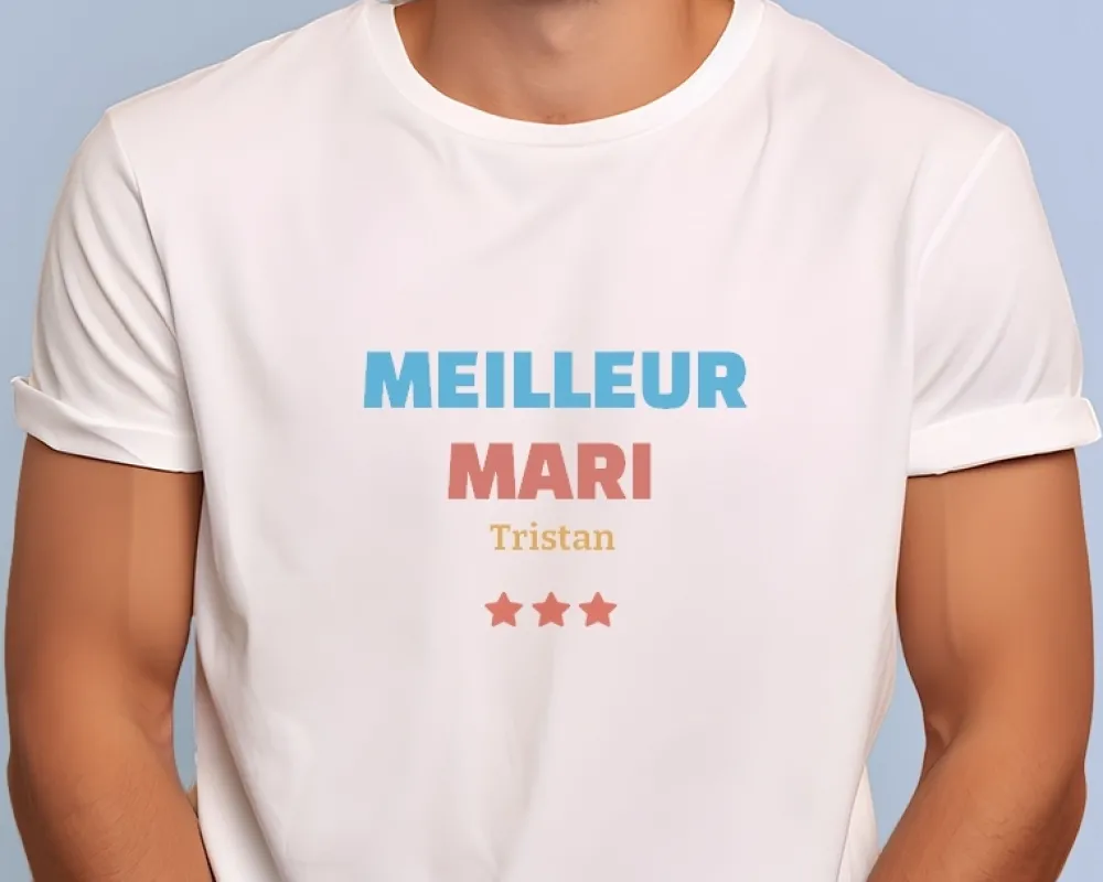 Tee shirt personnalisé homme - Meilleur Mari|Cadeaux.com Best