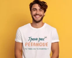 Tee shirt personnalisé homme - J'peux pas j'ai pétanque|Cadeaux.com Online