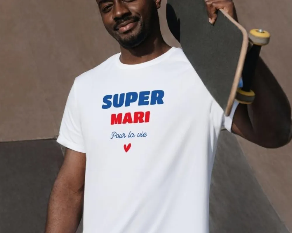 Tee shirt personnalisé homme - Super Mari|Cadeaux.com Online
