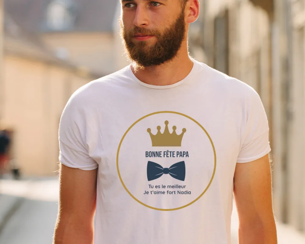 Tee shirt personnalisé homme - Papa Royal|Cadeaux.com