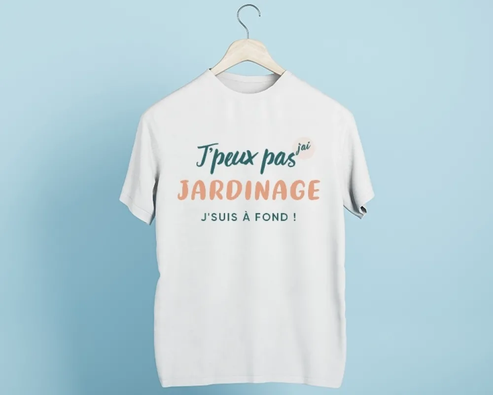 Tee shirt personnalisé homme - J'peux pas j'ai jardinage|Cadeaux.com