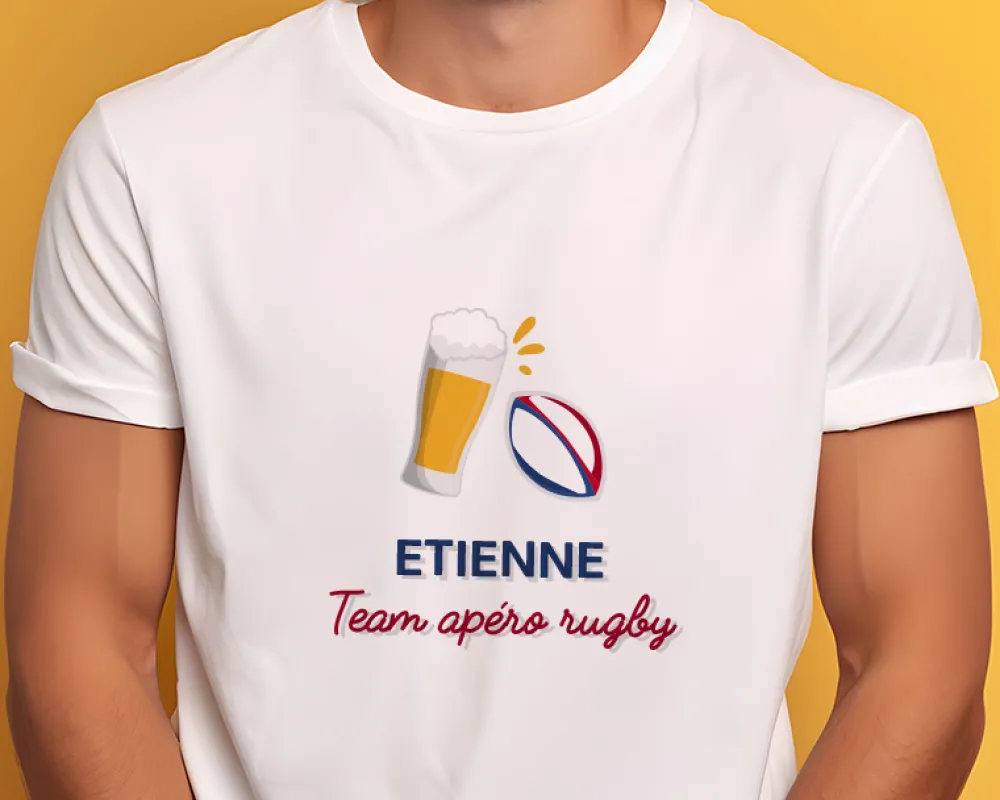 Tee shirt personnalisé homme - Apéro Rugby|Cadeaux.com Clearance