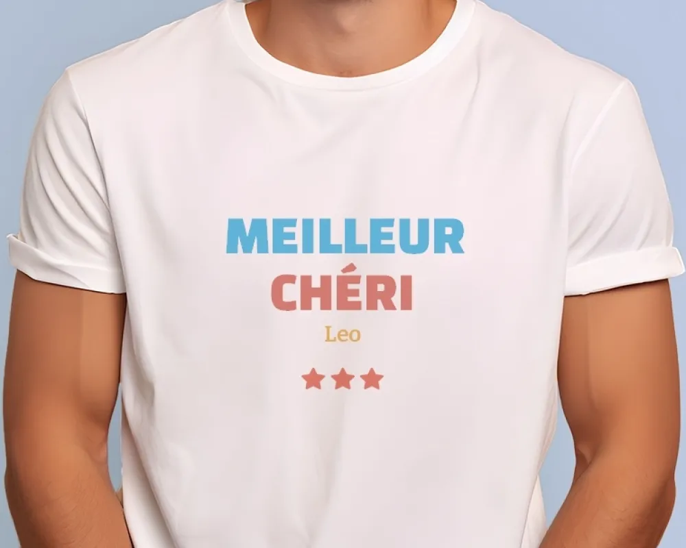 Tee shirt personnalisé homme - Meilleur Chéri|Cadeaux.com New