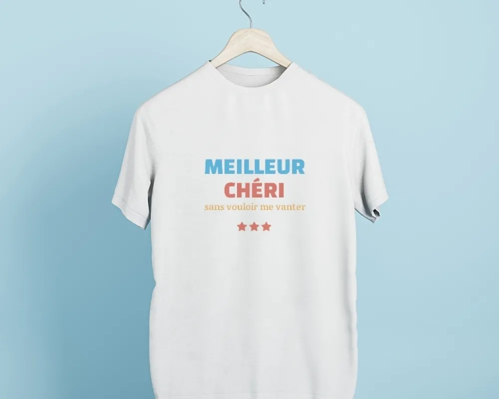 Tee shirt personnalisé homme - Meilleur Chéri|Cadeaux.com New