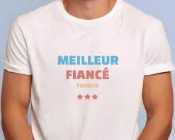 Tee shirt personnalisé homme - Meilleur Fiancé|Cadeaux.com Discount