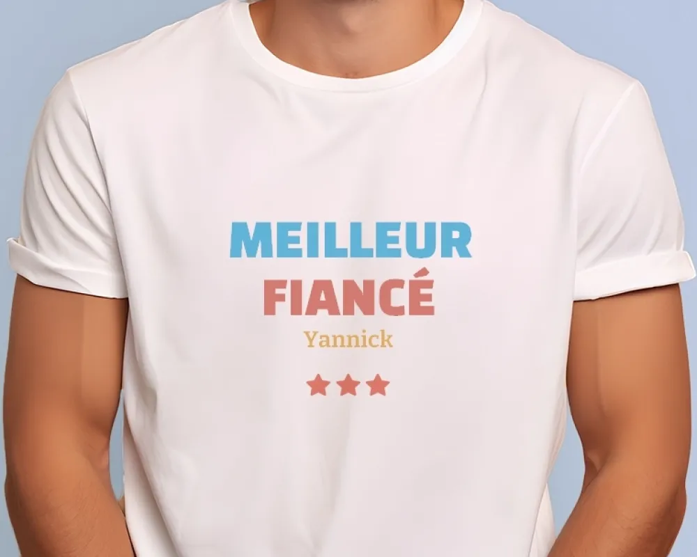 Tee shirt personnalisé homme - Meilleur Fiancé|Cadeaux.com Discount