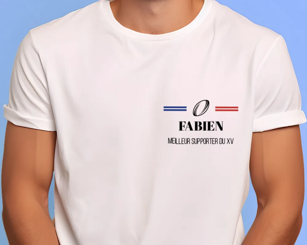 Tee shirt personnalisé homme - Supporter Rugby|Cadeaux.com Online