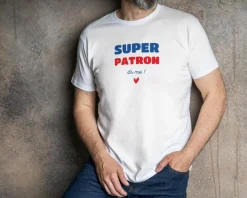 Tee shirt personnalisé homme - Super Patron|Cadeaux.com Hot