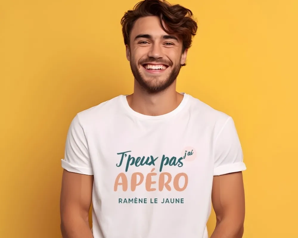 Tee shirt personnalisé homme - J'peux pas j'ai apéro|Cadeaux.com Best