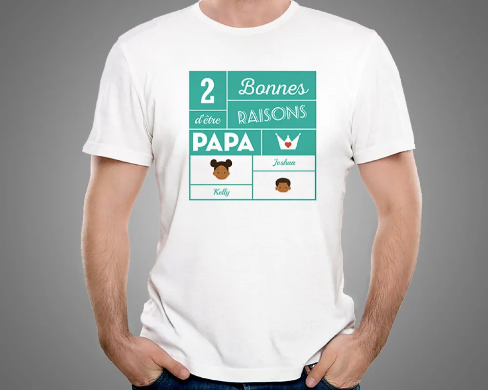 Tee shirt personnalisé papa - Family Circus|Cadeaux.com Online