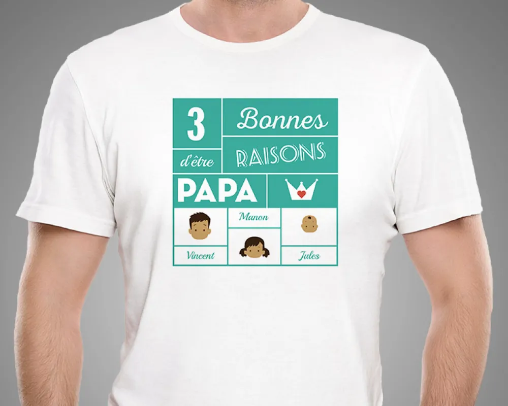 Tee shirt personnalisé papa - Family Circus|Cadeaux.com Online