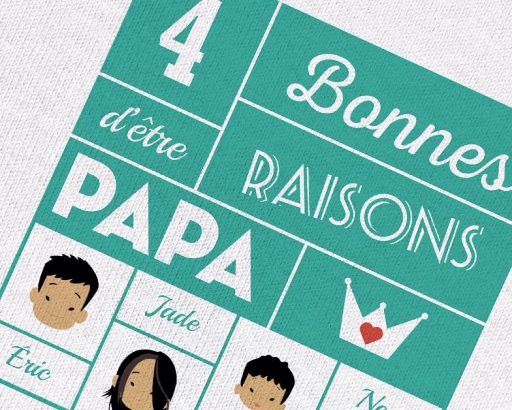 Tee shirt personnalisé papa - Family Circus|Cadeaux.com Online