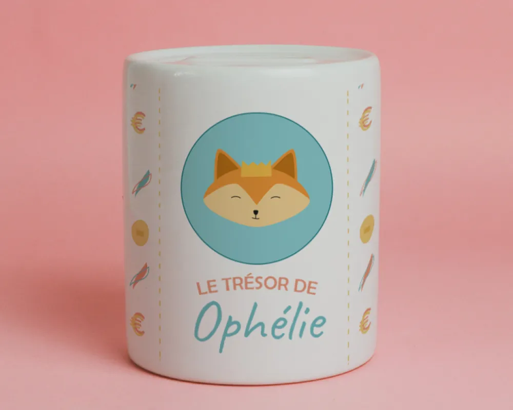 Tirelire Personnalisable - Petit Renard|Cadeaux.com