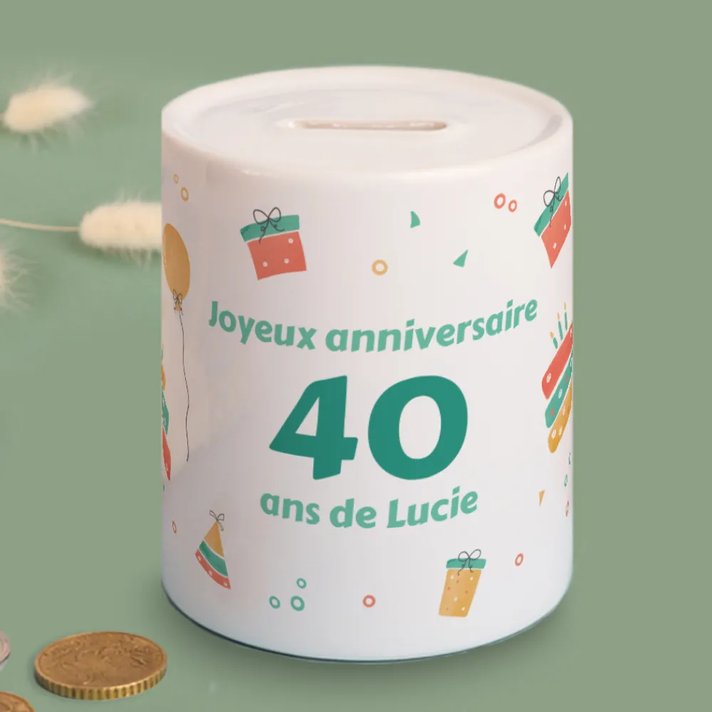 Tirelire personnalisée - Anniversaire|Cadeaux.com