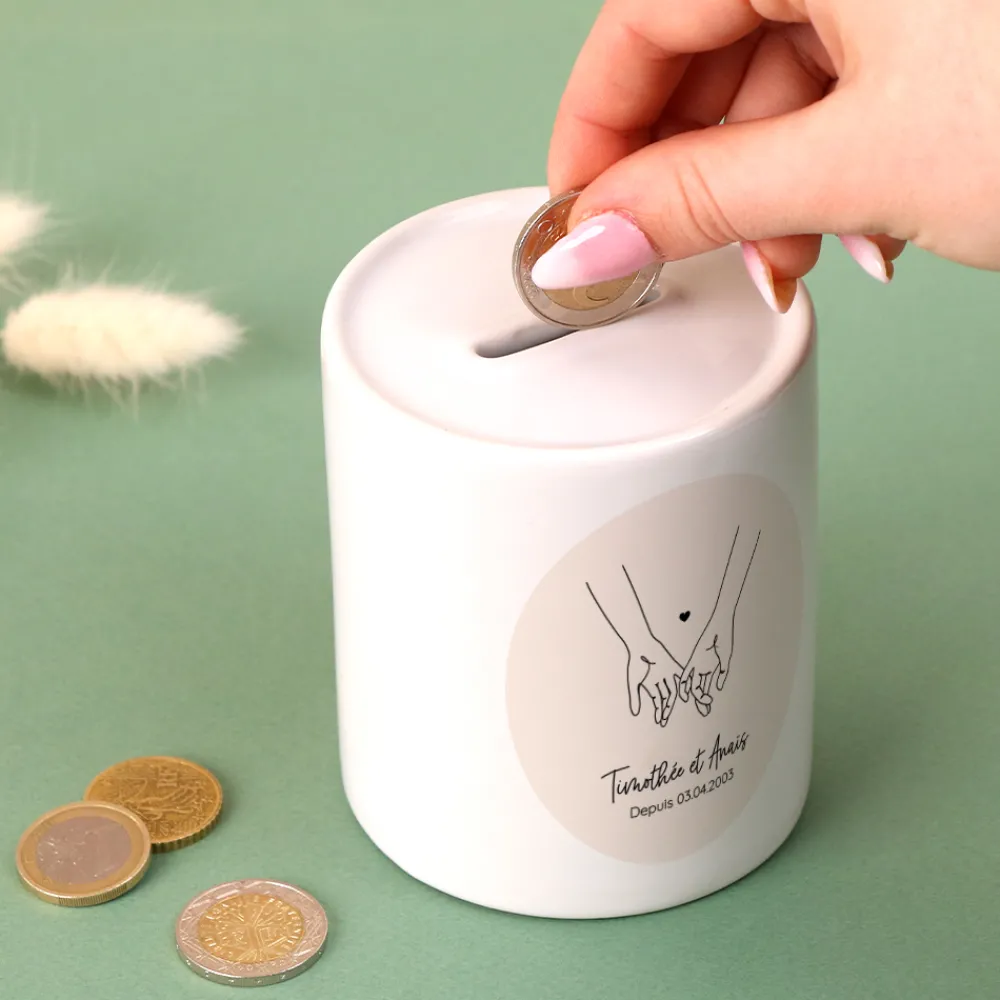 Tirelire personnalisée - Dessin au trait|Cadeaux.com Discount
