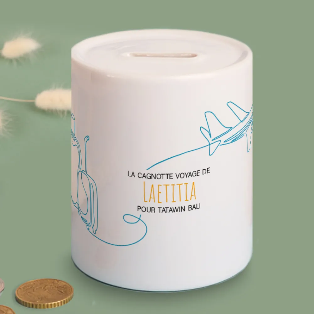 Tirelire personnalisée - Voyage|Cadeaux.com
