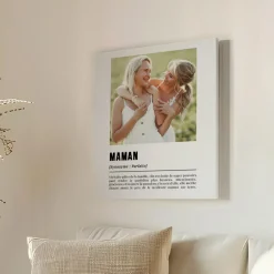 Toile canva personnalisable - Définition Maman|Cadeaux.com Best