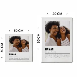 Toile canva personnalisable - Définition Maman|Cadeaux.com Best