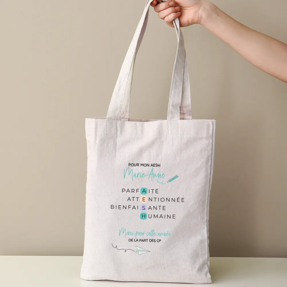 Tote bag personnalisé - Acrostiche ATSEM/AESH|Cadeaux.com Outlet
