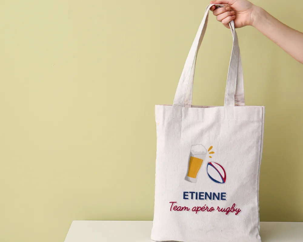 Tote bag personnalisé - Apéro Rugby|Cadeaux.com New