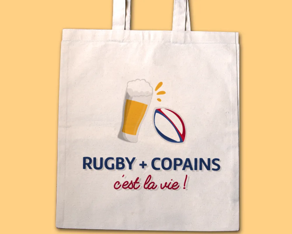 Tote bag personnalisé - Apéro Rugby|Cadeaux.com New