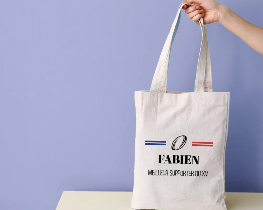 Tote bag personnalisé - Bleu Blanc Rouge Rugby|Cadeaux.com Clearance