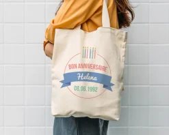 Tote bag personnalisé - Collection bougies d'anniversaire|Cadeaux.com New