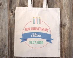 Tote bag personnalisé - Collection bougies d'anniversaire|Cadeaux.com New