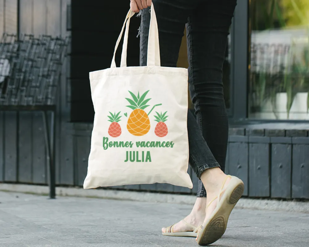 Tote bag personnalisé - Collection Été Ananas|Cadeaux.com Online
