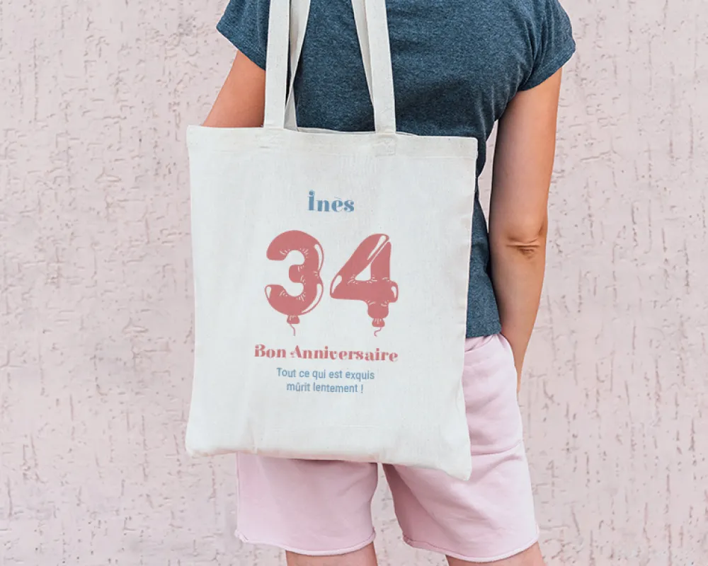 Tote bag personnalisé - Collection ballons d'anniversaire|Cadeaux.com Discount