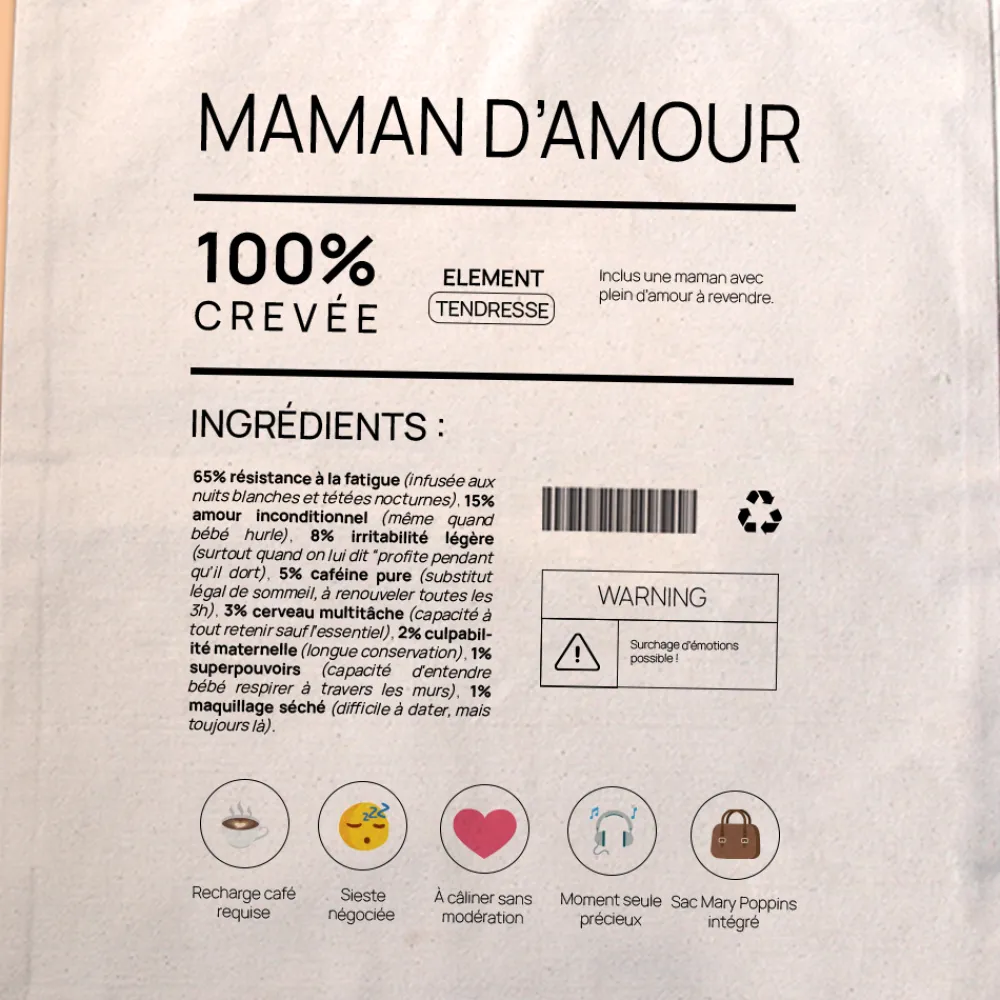 Tote bag personnalisé - Composition d'une jeune maman|Cadeaux.com New