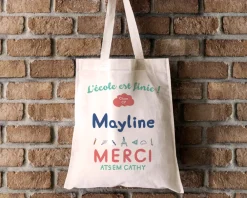 Tote bag Personnalisable - L'école est finie - 100% coton naturel|Cadeaux.com Best