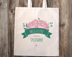 Tote bag personnalisable - Collection Maman Fleurie|Cadeaux.com New
