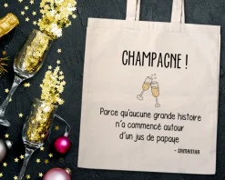 Tote bag Personnalisable - Champagne party - 100% coton naturel|Cadeaux.com Discount