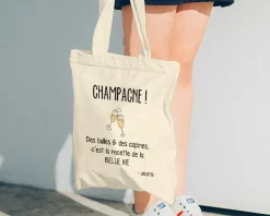 Tote bag Personnalisable - Champagne party - 100% coton naturel|Cadeaux.com Discount