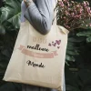 Tote bag Personnalisable - Tu es la meilleure du monde - 100% coton naturel|Cadeaux.com Outlet