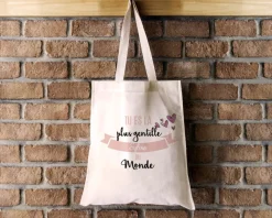 Tote bag Personnalisable - Tu es la meilleure du monde - 100% coton naturel|Cadeaux.com Outlet