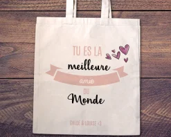 Tote bag Personnalisable - Tu es la meilleure du monde - 100% coton naturel|Cadeaux.com Outlet