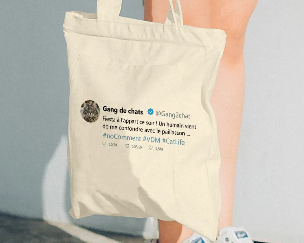 Tote Bag Personnalisable - Tweet Célèbre - 100% coton naturel|Cadeaux.com Hot