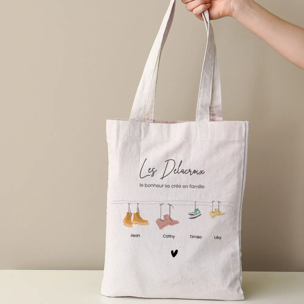 Totebag personnalisé - Famille Chaussures|Cadeaux.com Online